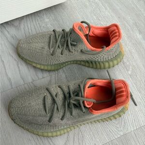 Adidas Green and Orange Sneakers with Knit Upper